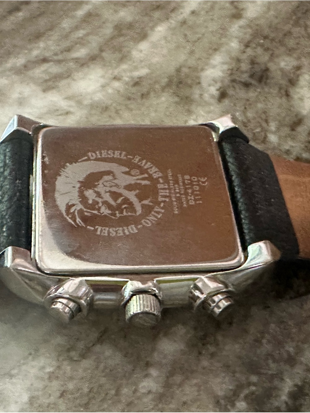 Diesel Square Chronograph Watch with Orange Accents - Picture 4 of 8